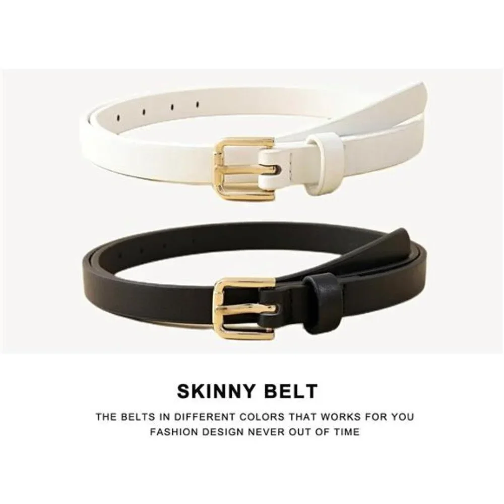 HOTWILL 4 Pack Women Skinny Belts for Jeans Dress Thin Waist Belt for Ladies